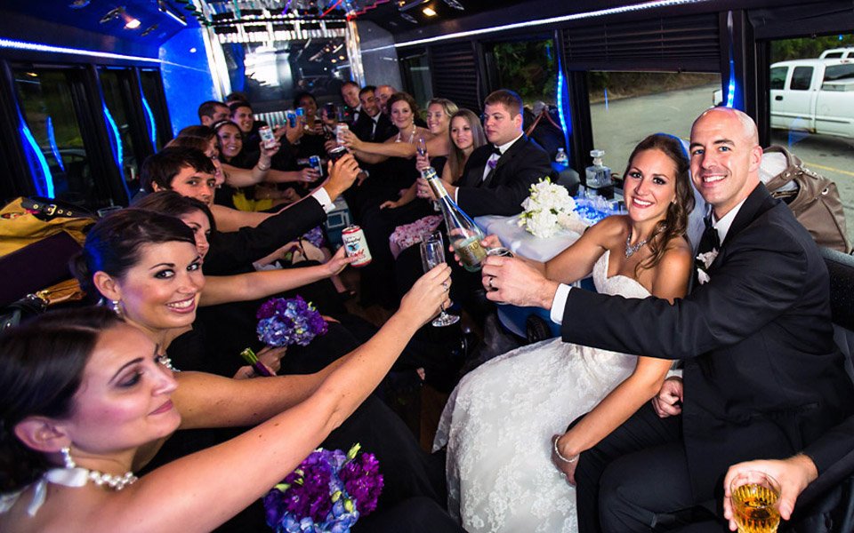party limo wedding bus